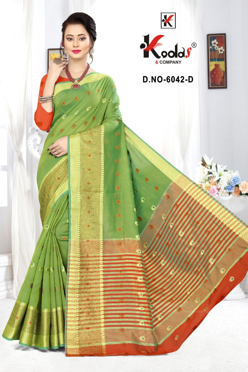 Zeenat 6042 Latest Fancy  Festive Wear  Cotton Silk Designer Saree Collection 